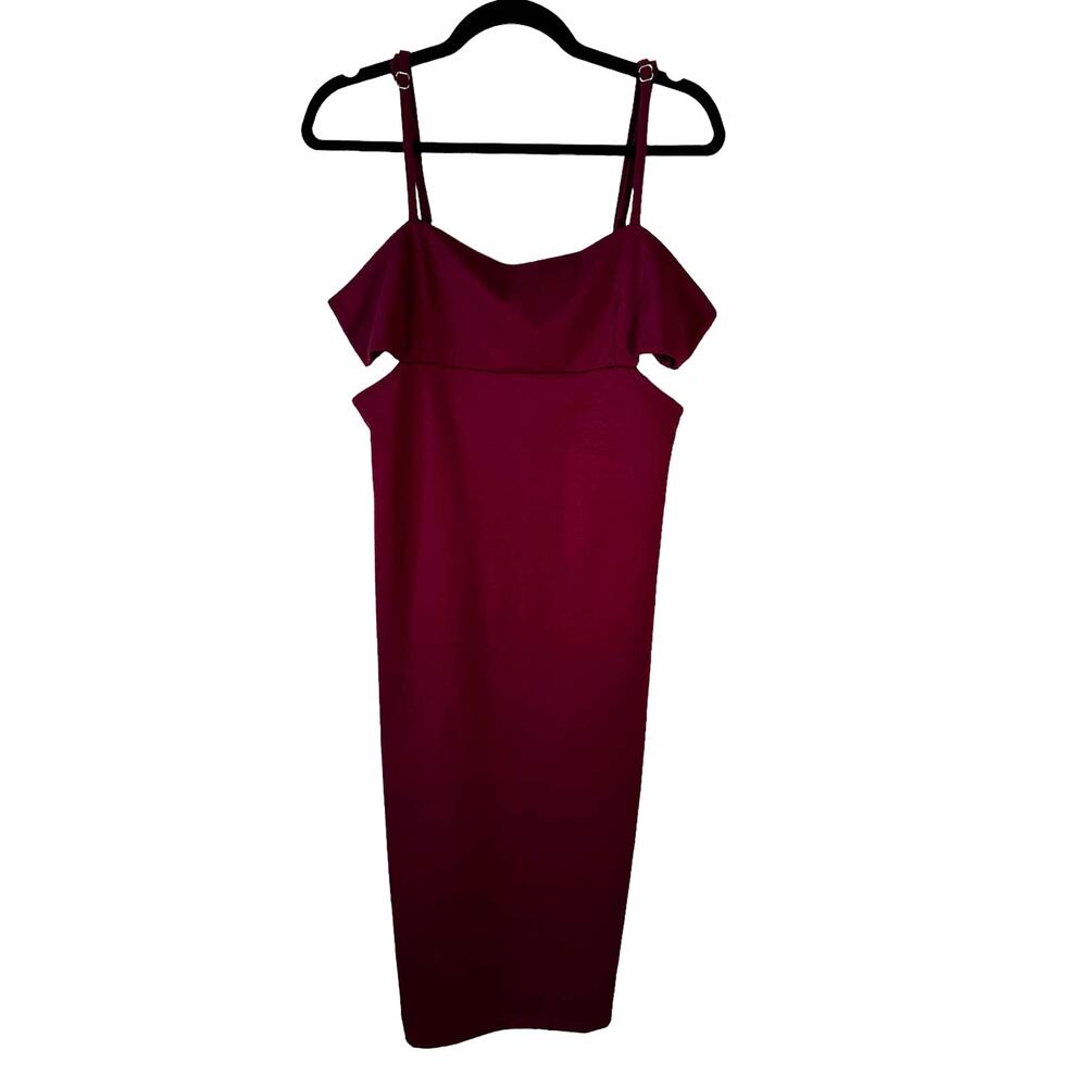 Open Edit Nordstrom Womens Side Cut Out Sleeveless Dress Burgundy XL Goth Y2k